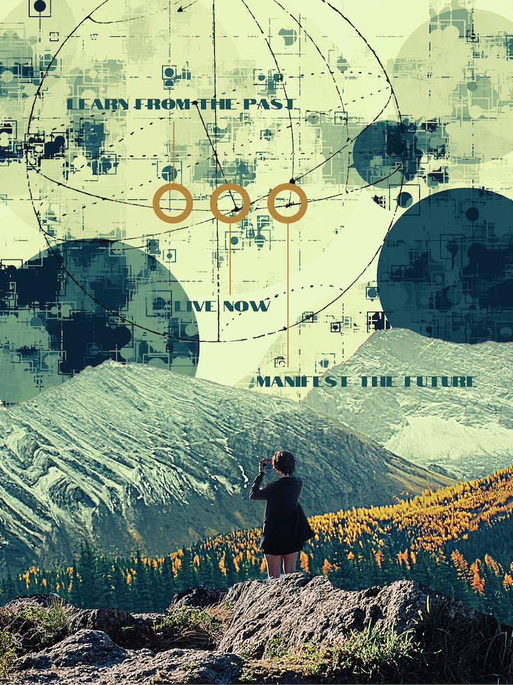 Woman Standing On A Mountain