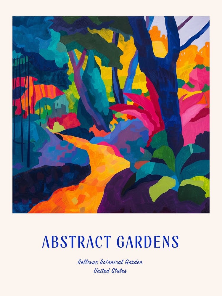Colourful Gardens Bellevue Botanical Garden Usa 1 Blue Poster