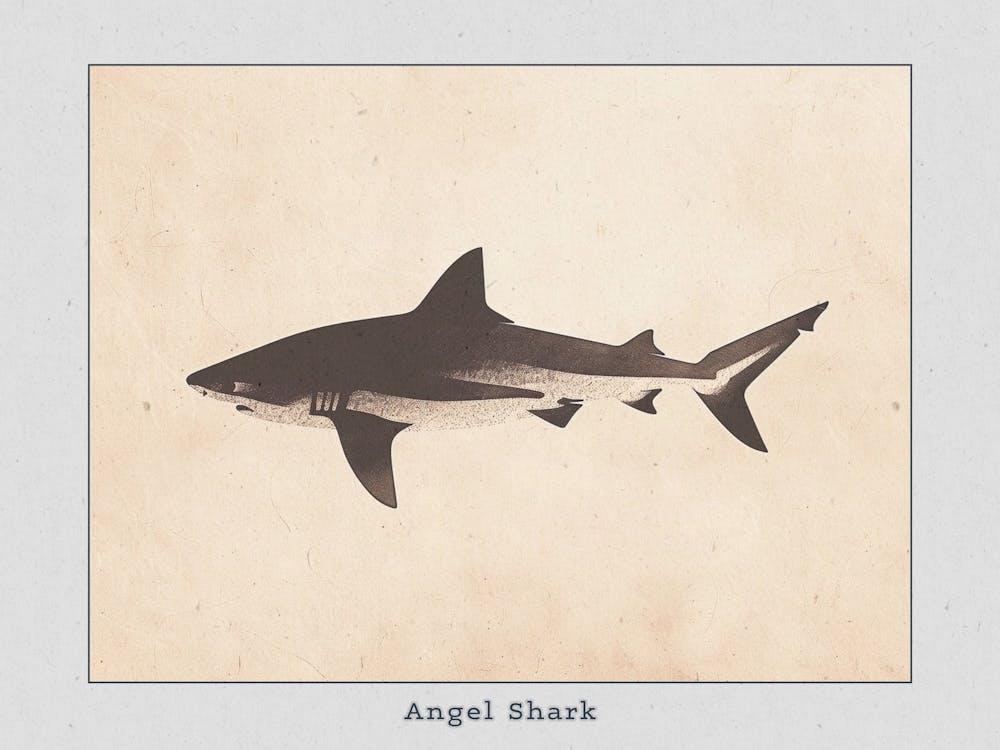 Angel Shark Silhouette 3 Poster