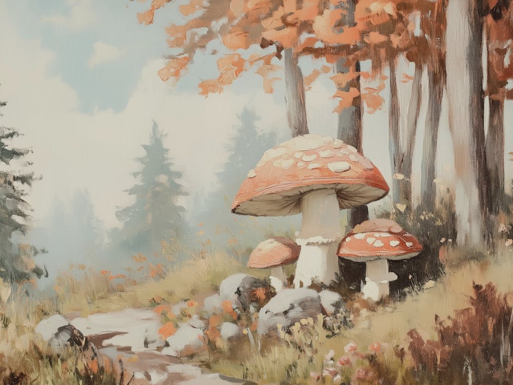 Mushrooms In The Woods