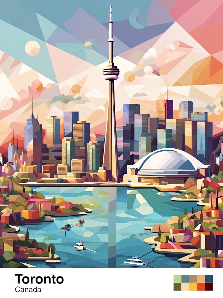 Toronto, Canada, Geometric Illustration 3 Poster