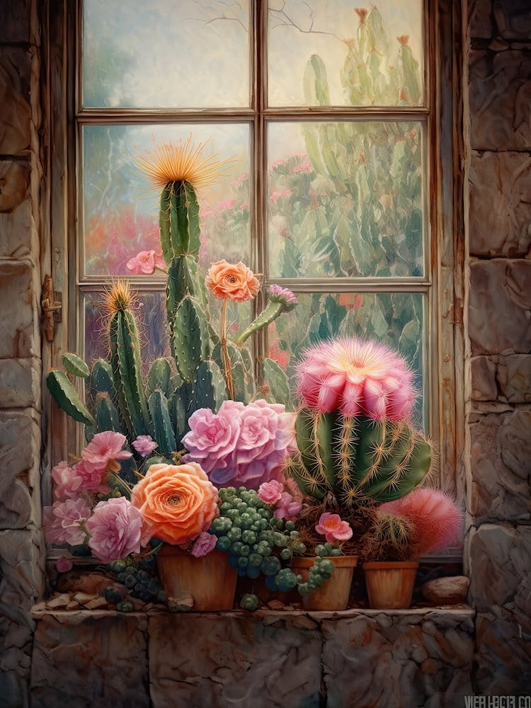 Cactus Mammilaria sur une fenêtre 4