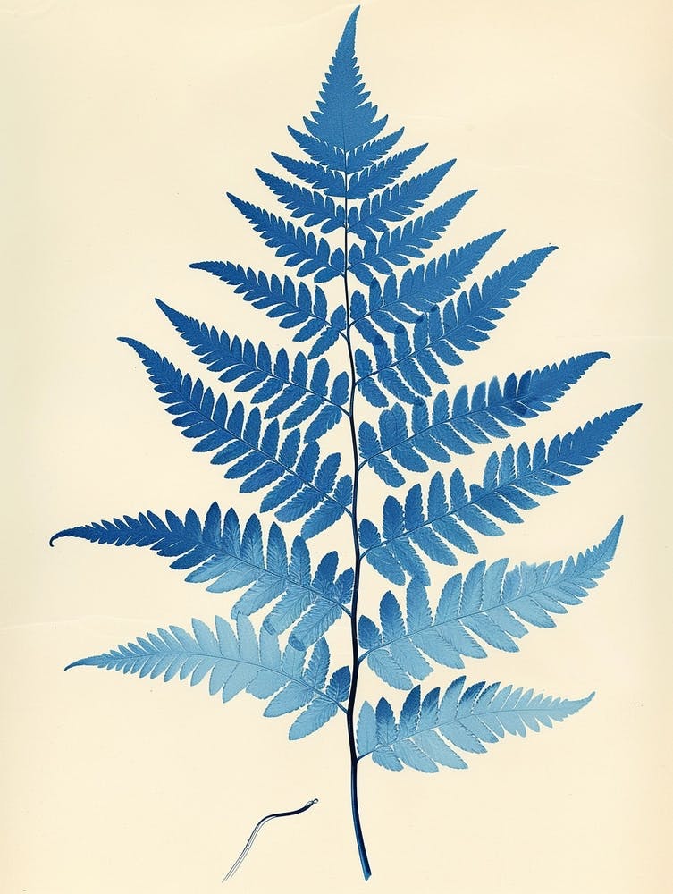 Vintage Illustration Blue Star Fern 2
