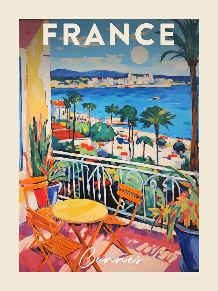Cannes France 1 Fauvist Painting  Travel Poster