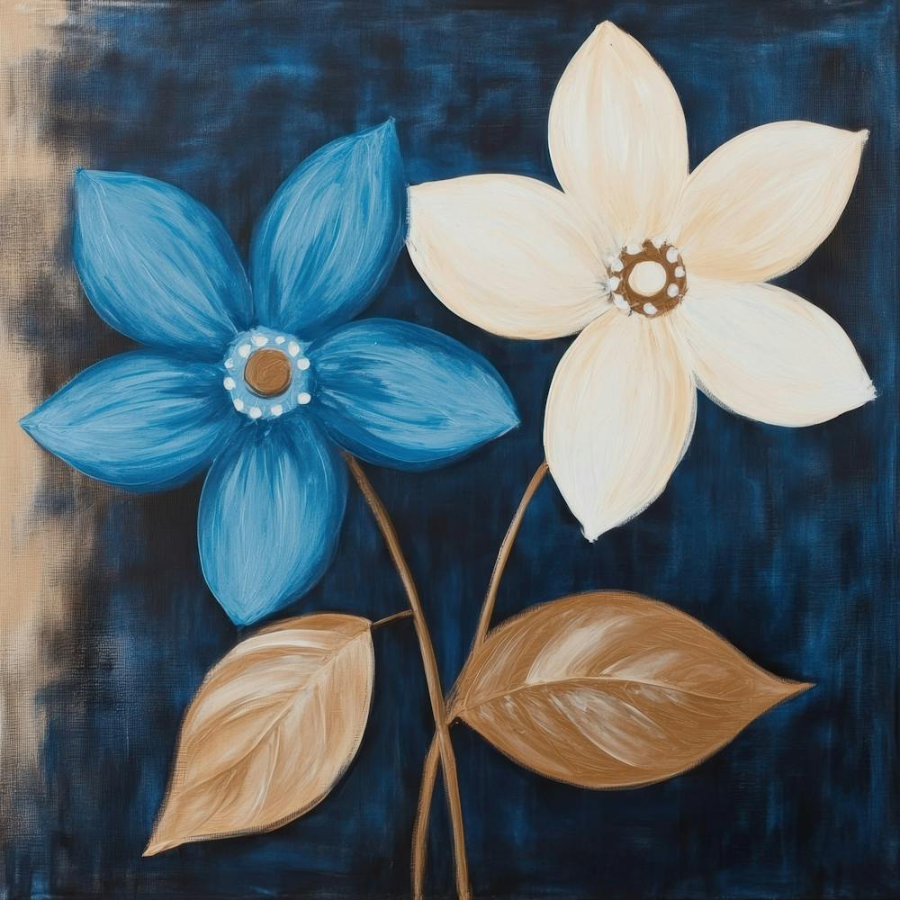 Blue And White Flowers 8