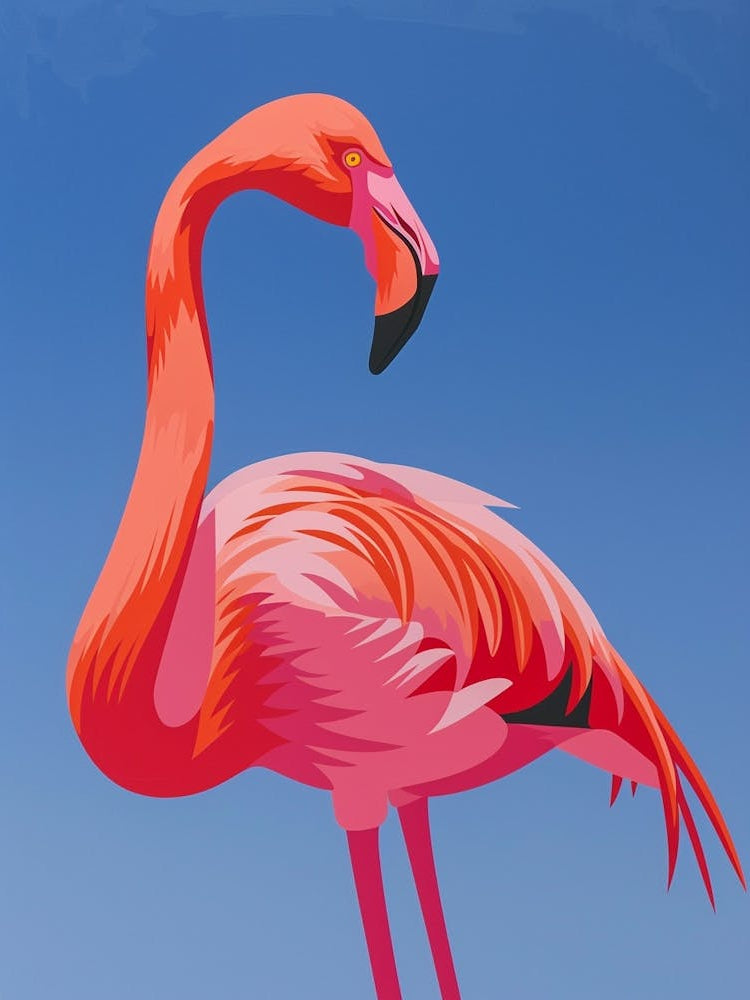 Greater Flamingo Walvis Bay Erongo Namibia Tropical Illustration 4