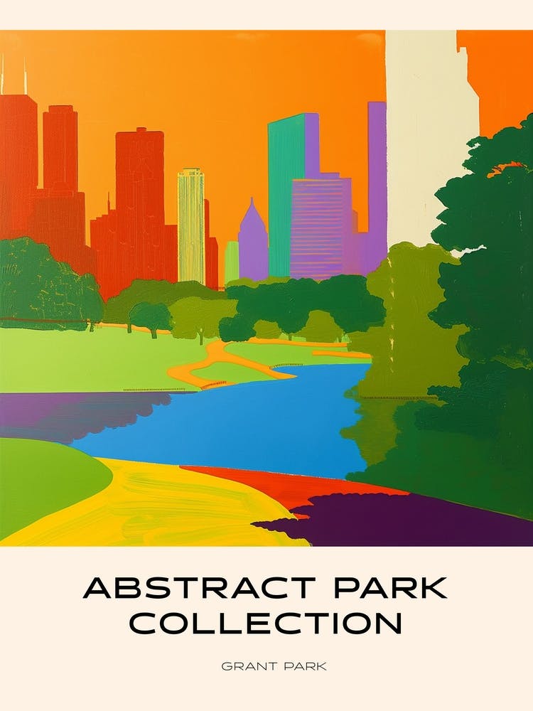 Abstract Park Collection Poster Grant Park Chicago United States 1