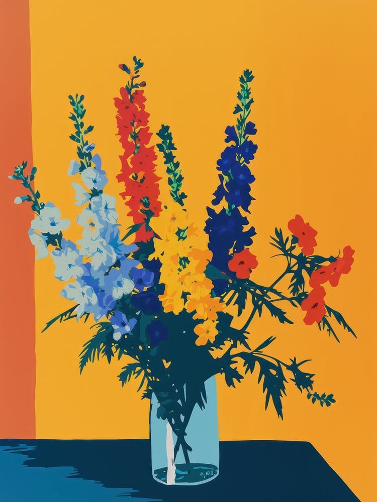 Snapdragon Flowers On A Table   Contemporary Illustration 2