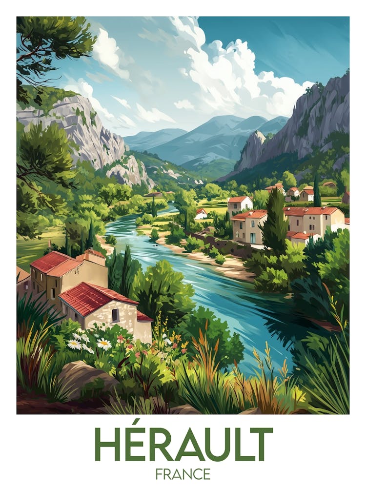 Affiche de voyage Hérault