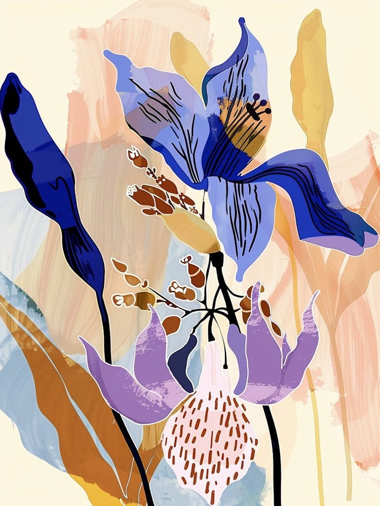 Colourful Flower Illustration Canterbury Bells 2