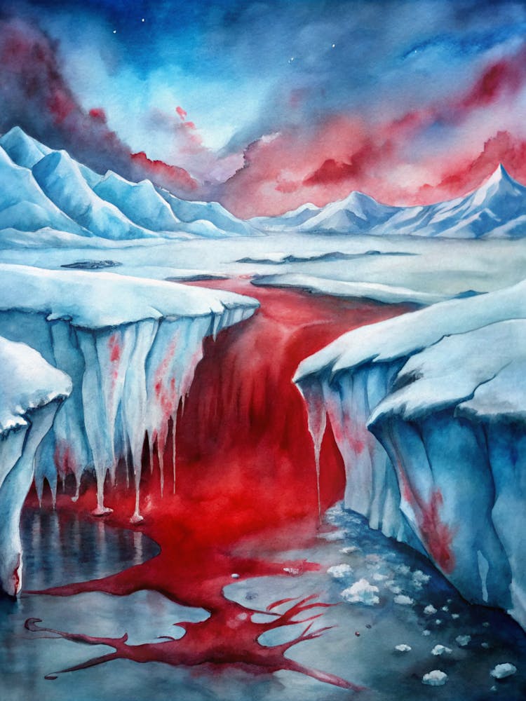A Poster Featuring The Blood Falls Of Antarctica (1)