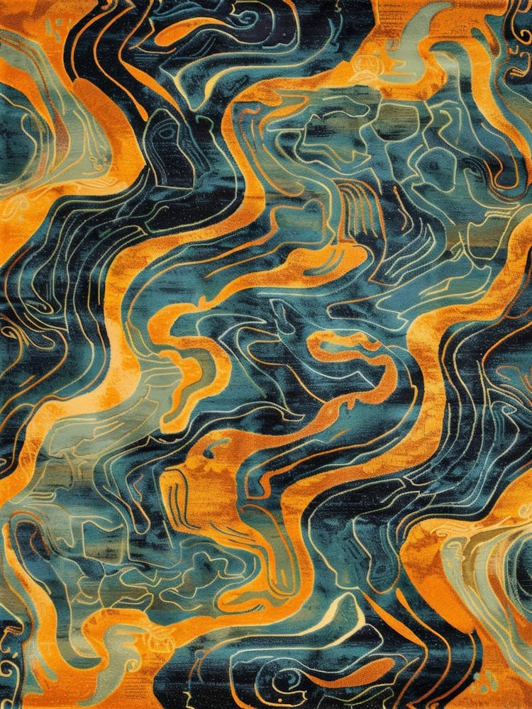 Blue And Orange Swirls