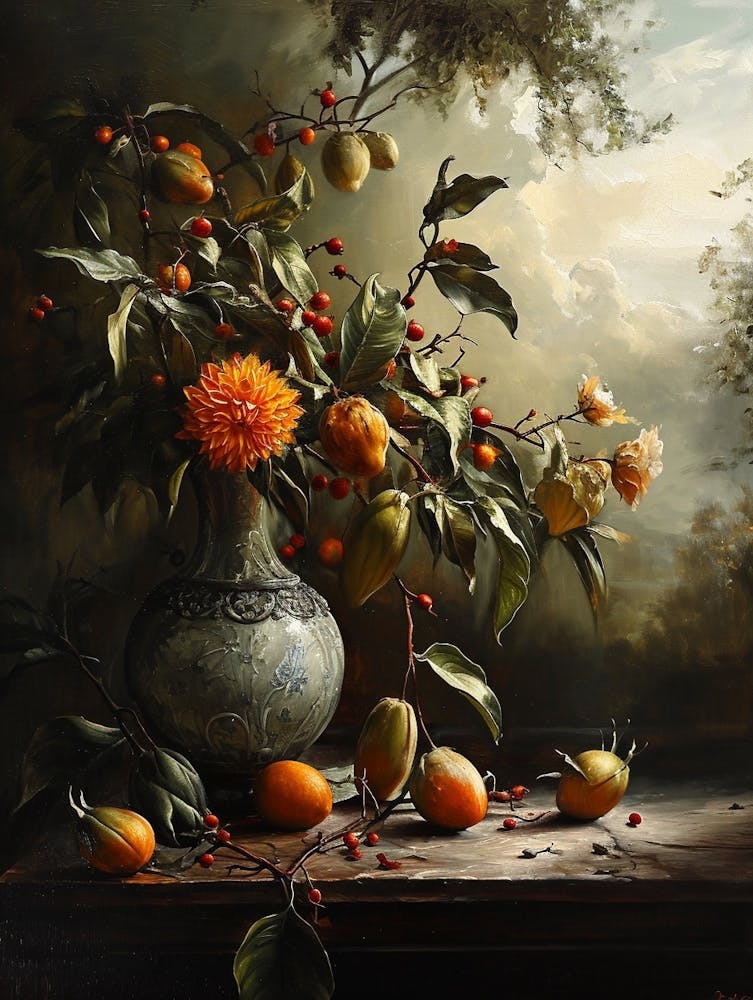 Baroque Floral Still Life Portulaca 4
