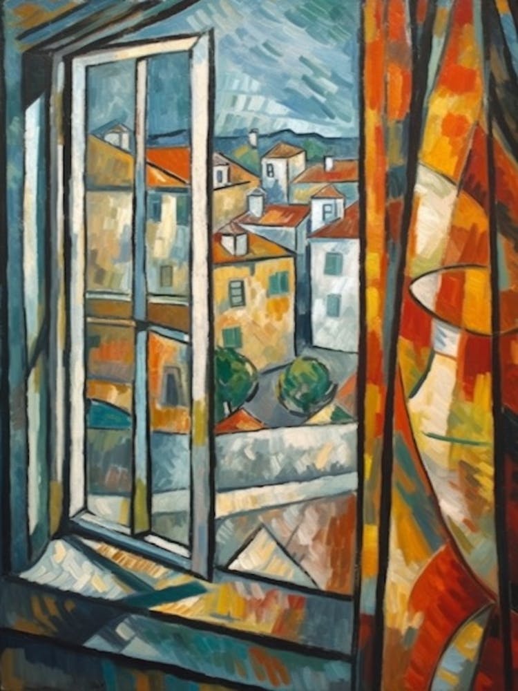 Window View Paris Of In The Style Of Cubism 1