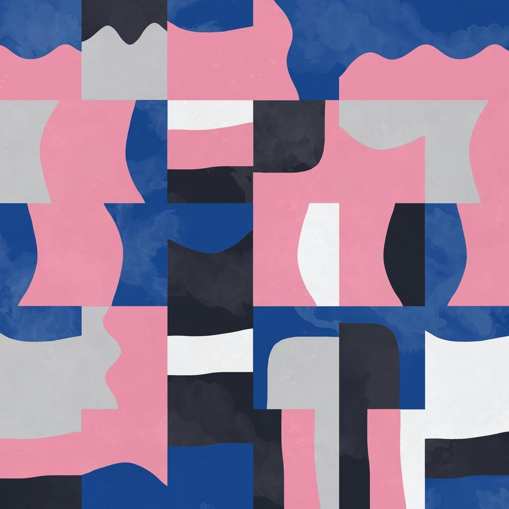 Blocks Cubes Blue Pink Square