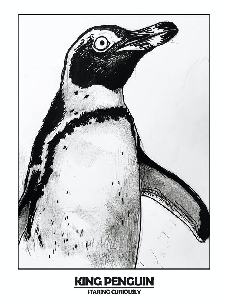 Penguin Staring Curiously Poster 8