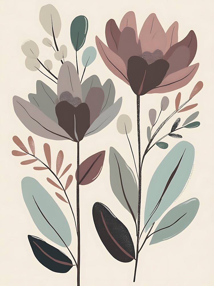 Sage Green and Peach Blooms Display