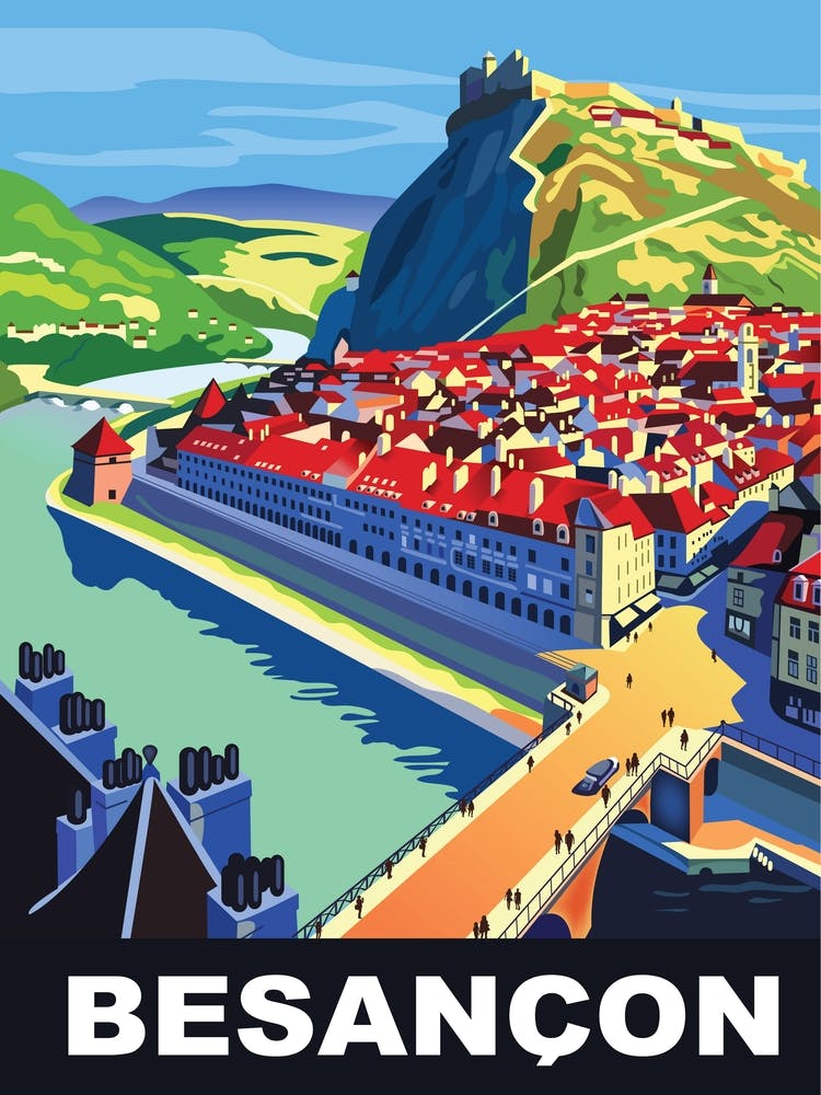 Besancon, Aerial View, France