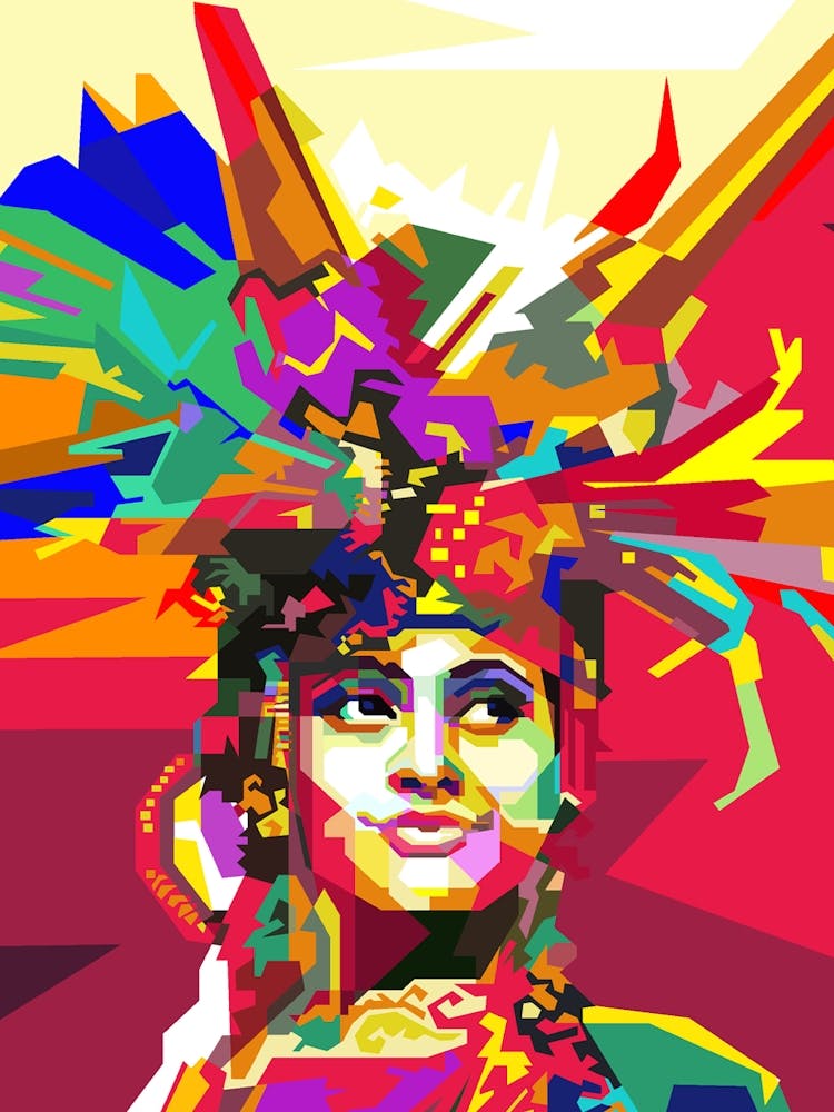 Beautiful Ethnic Woman Fashion Pop Art WPAP