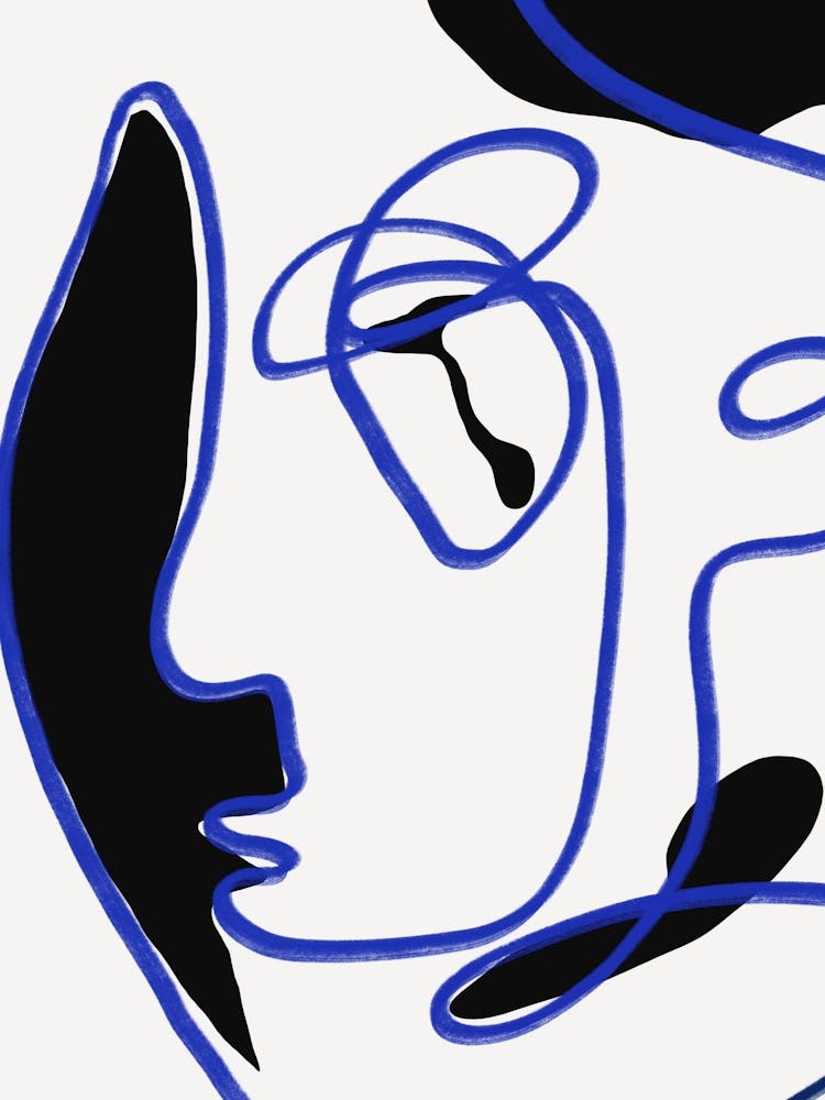 Abstract Painting sad portrait