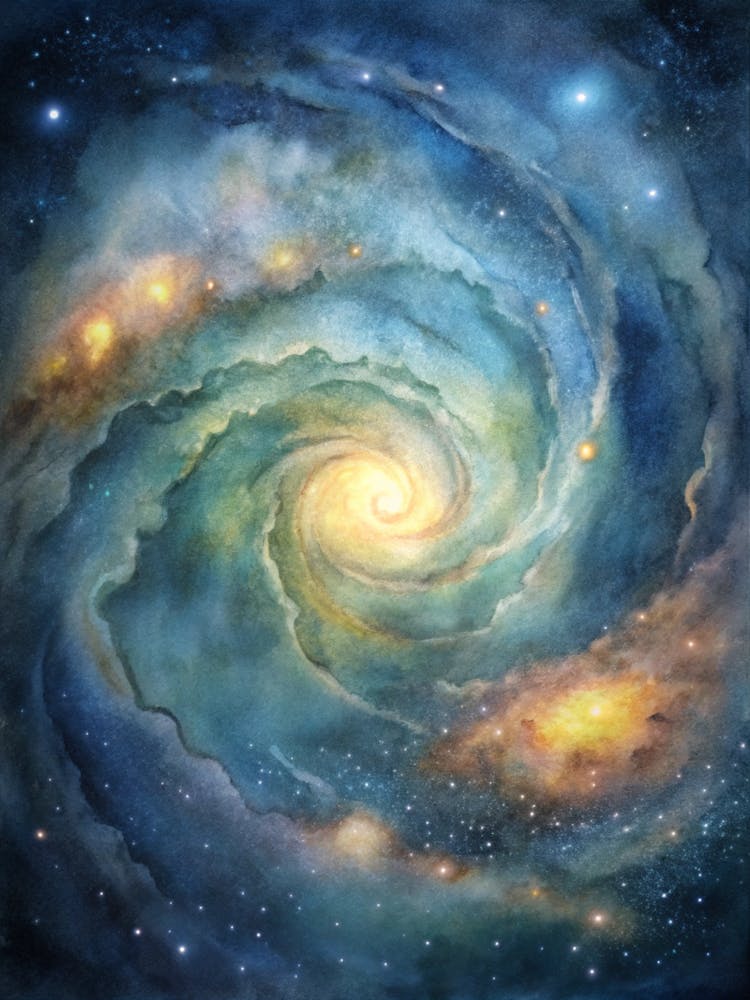 A Glowing Image Of A Spiral Galaxy Captured Throug