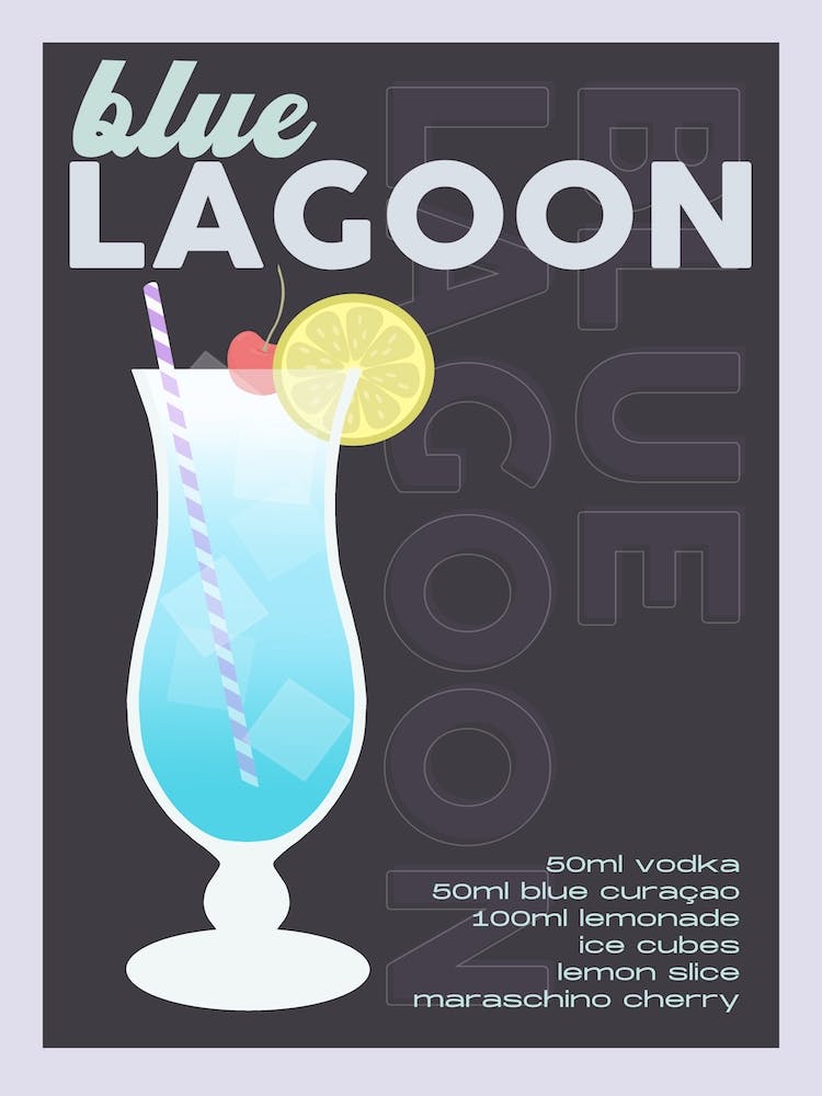 Grey Blue Lagoon Cocktail