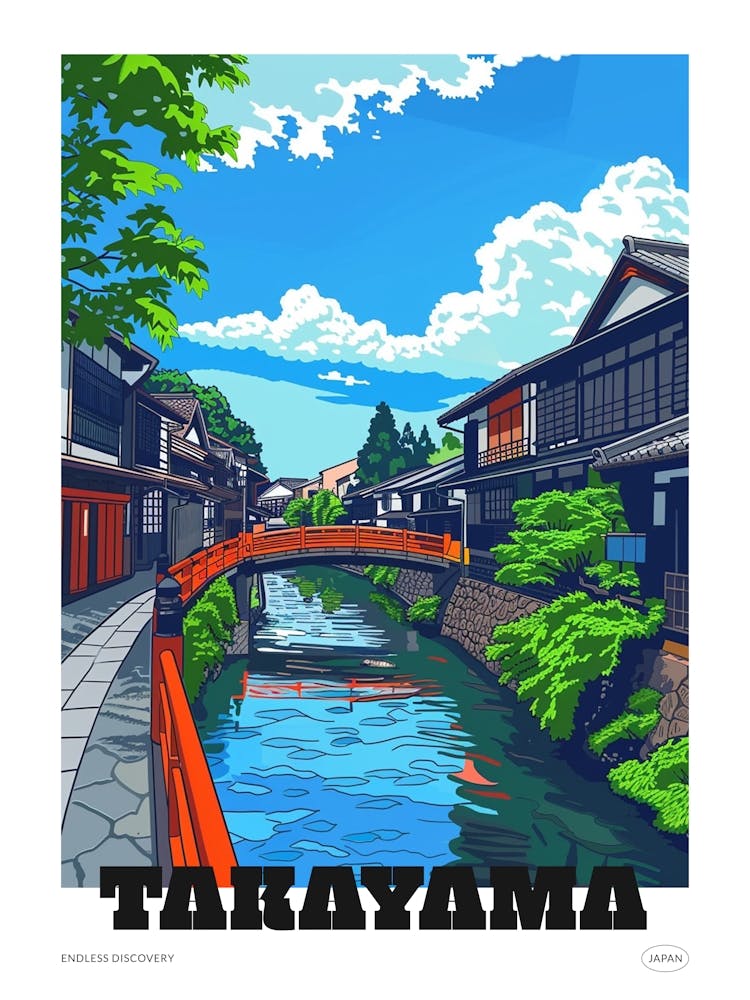 Takayama Japan 2 Colourful Travel Poster