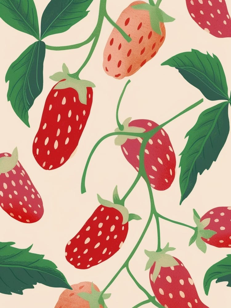 Strawberry Pattern Illustration 1