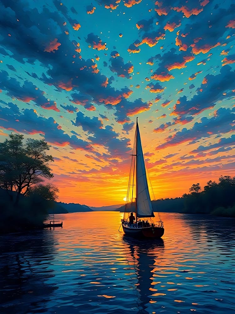 Sunset Sailboat