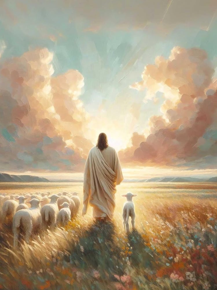 Shepherd Saves The One, Christian Art, Jesus Shepherd Art, Lds Art, Bible Wall Art, Jesus And Lamb Art, Jesus Leaves The 99, Jesus