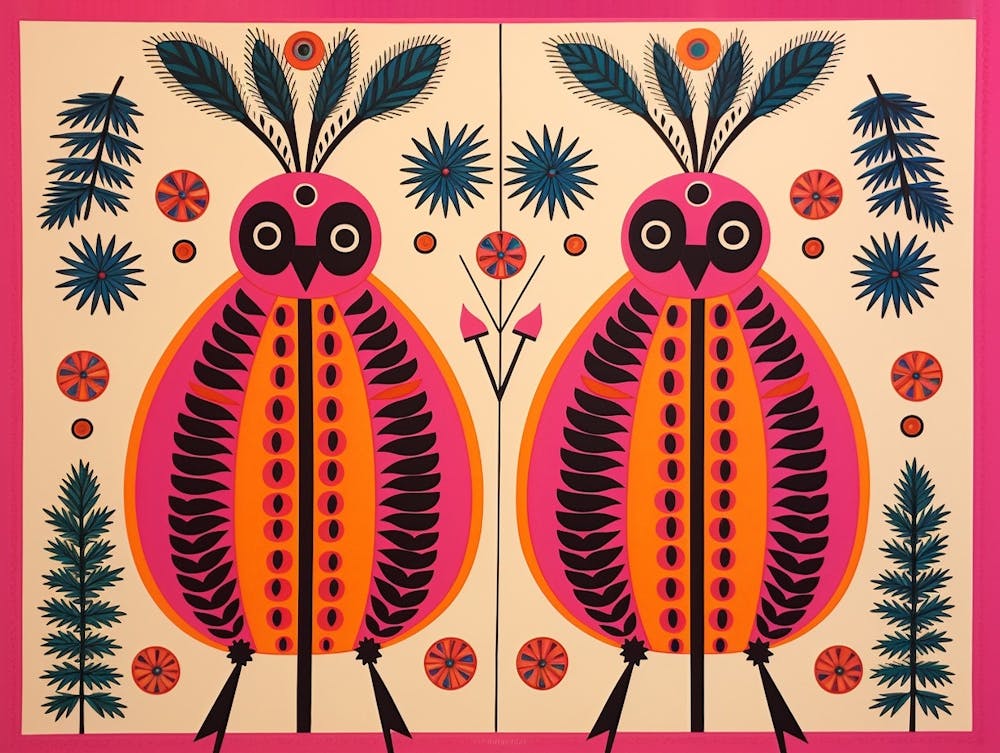 Ladybug Folk Style Animal Illustration