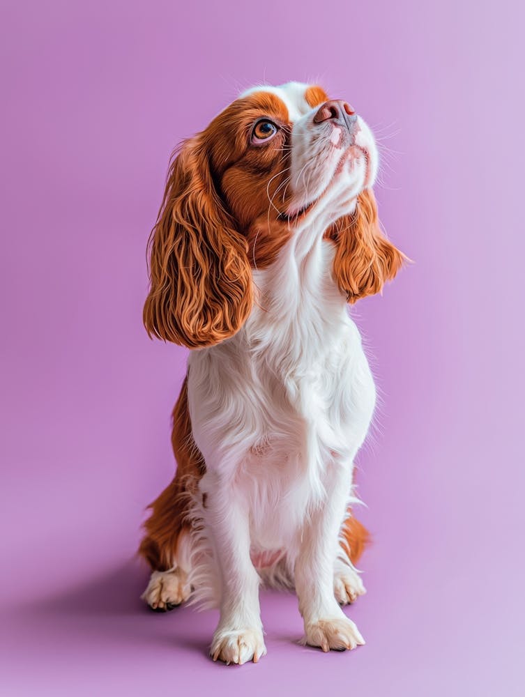 King Charles Spaniels. KI-generiert. Wand 2