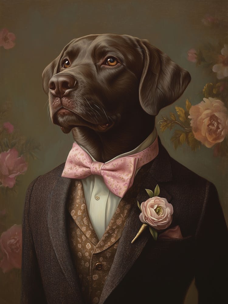 Chocolate Labrador Dapper Gentleman