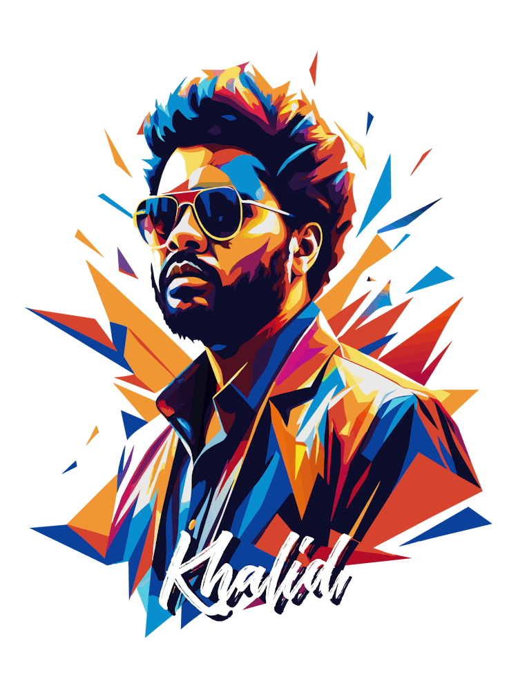 Khalid 02 Portrait Music Icon Style WPAP Pop Art