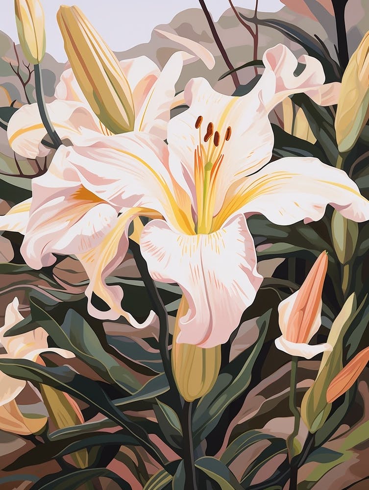 Lily 3 Flower Painting