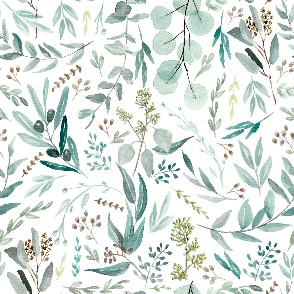 Motif botanique de feuilles d'eucalyptus