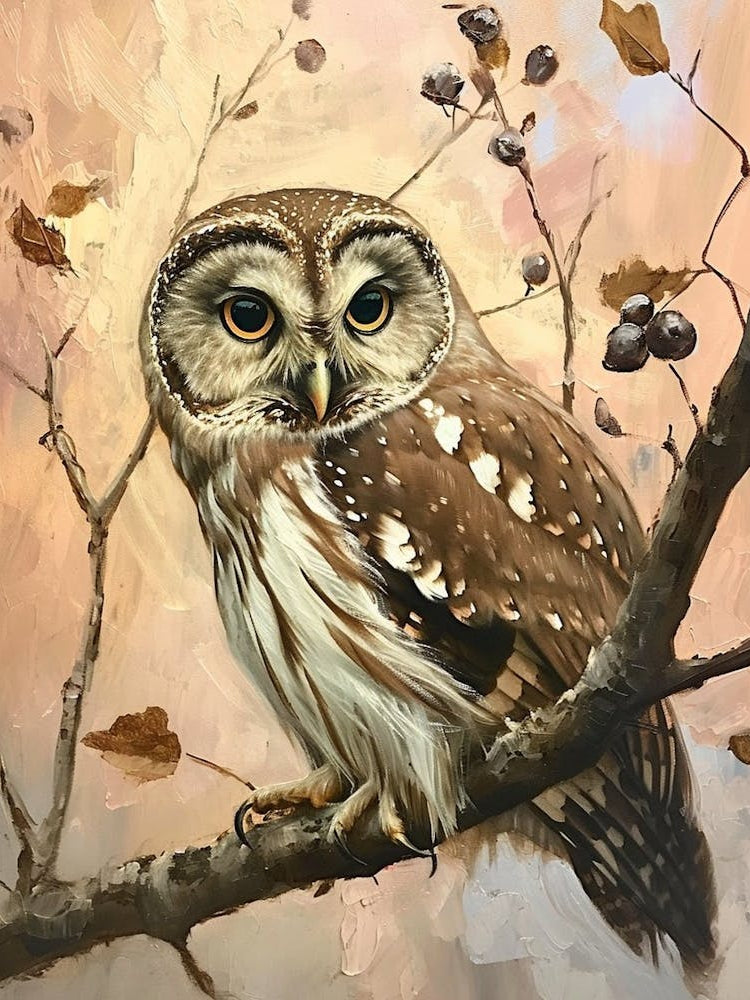 Boreal Owl Painting 1