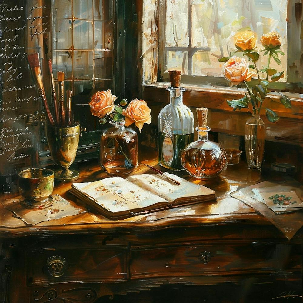 Roses On The Window Sill