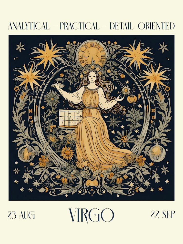 Virgo William Morris Zodiac Astral Sign