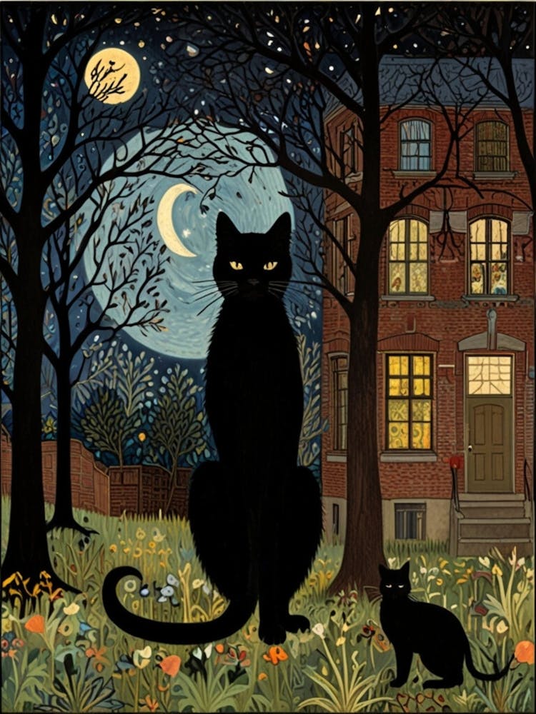 William Morris Cat At Night 2