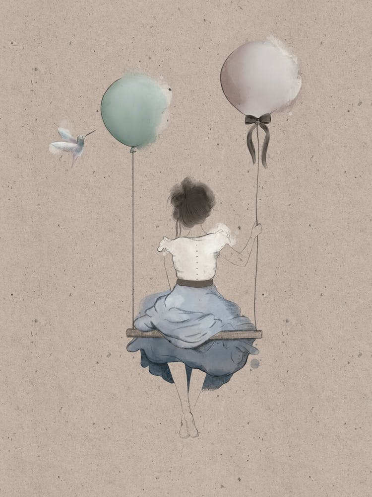 Girl On A Baloon Swing