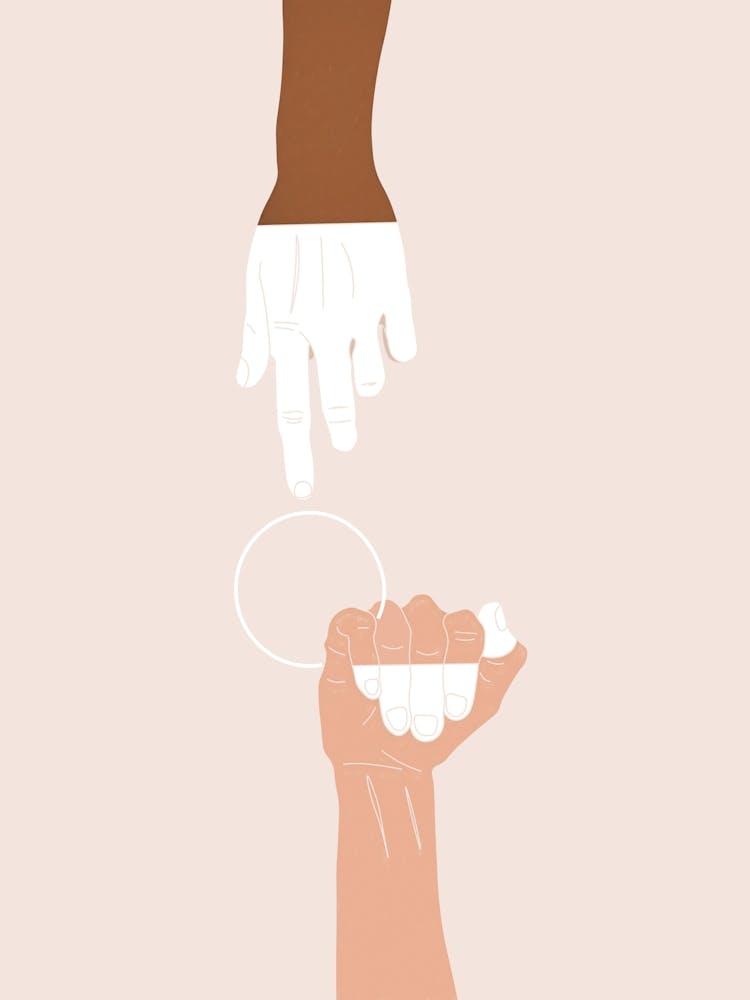 Two Hands Reaching For Something