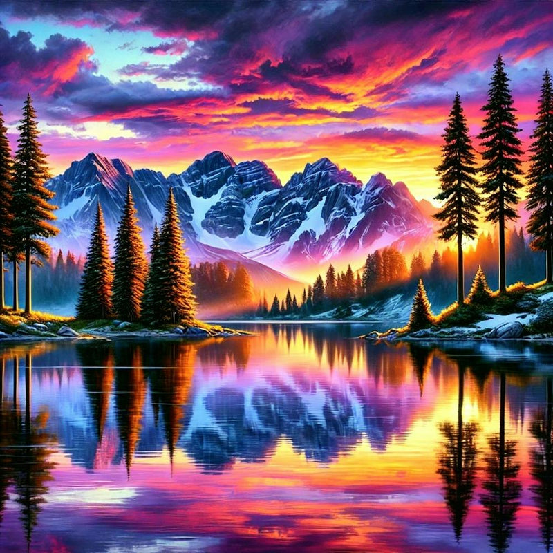 Sunset Over Lake