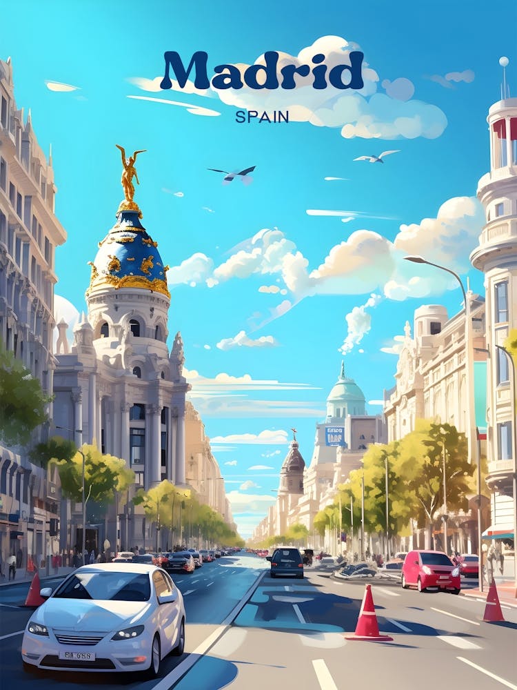 Madrid Spain Summer Travel Art