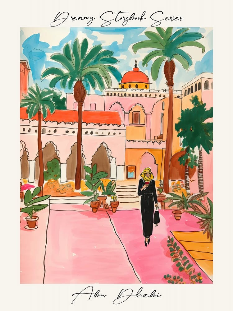 Poster von Abu Dhabi, Verträumte Märchenbuch-Illustration 4