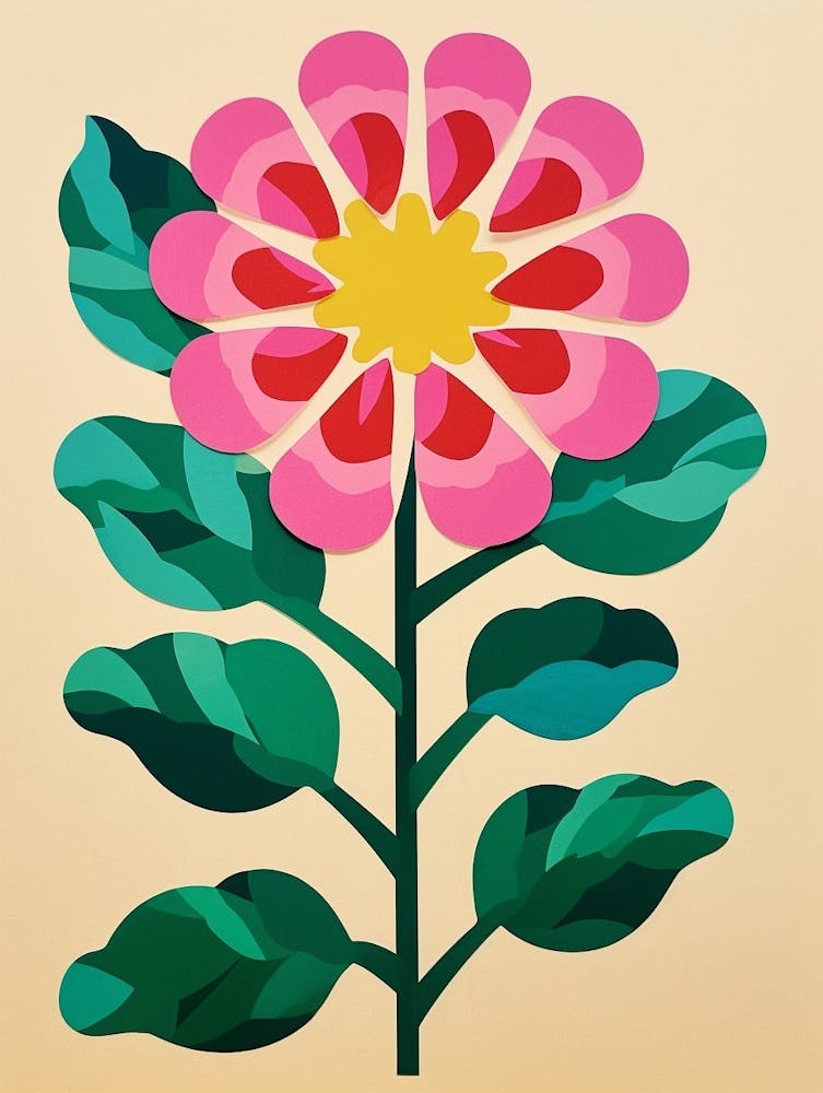 Scherenschnitt-Stil Blumenkunst Ewige Blume 1