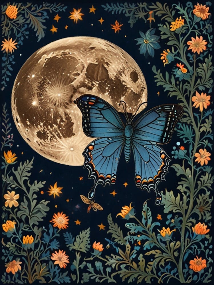 William Morris Moon And Butterflies 4