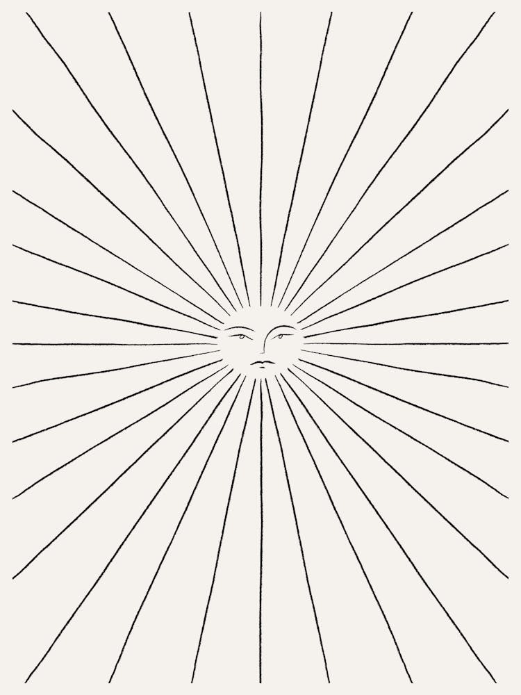 Sunbeam Line Drawing Illustration