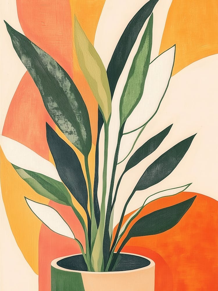 Abstract Potted Plant