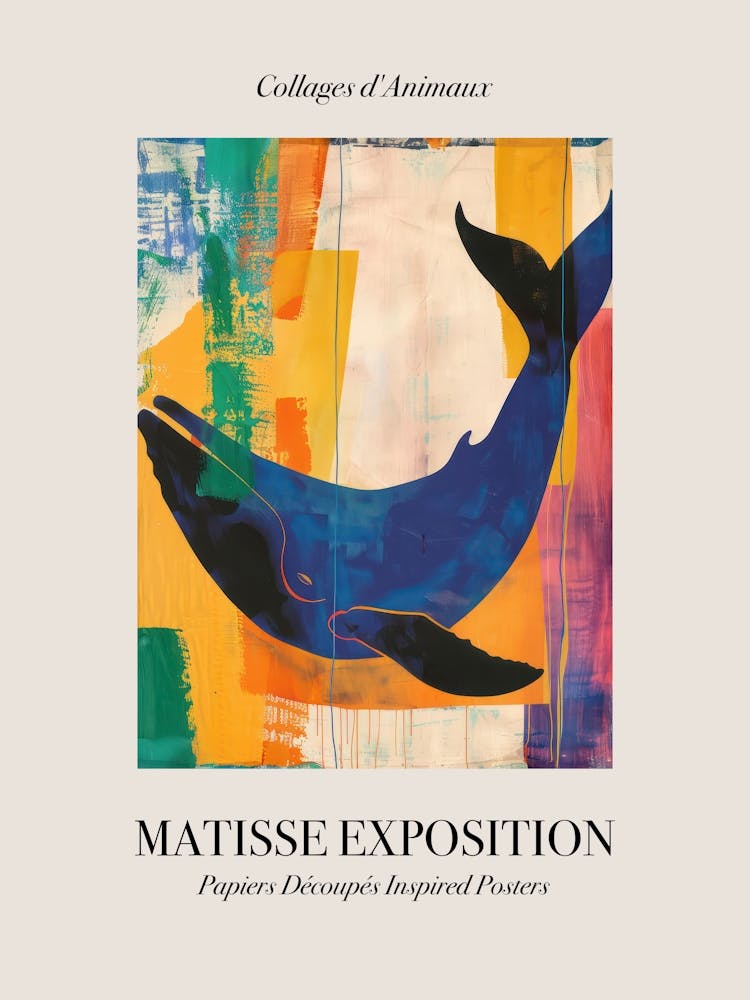 Whale 4 Matisse Inspired Exposition Animals Poster